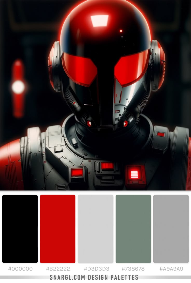 Palette with colors: Black (CMYK 0,0,0,100), Transport Red (