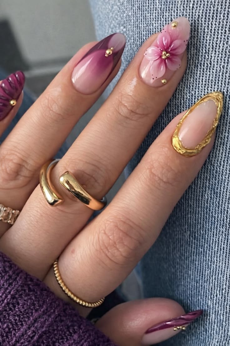 Minimal yet romantic Valentine’s Day nail art featuring soft