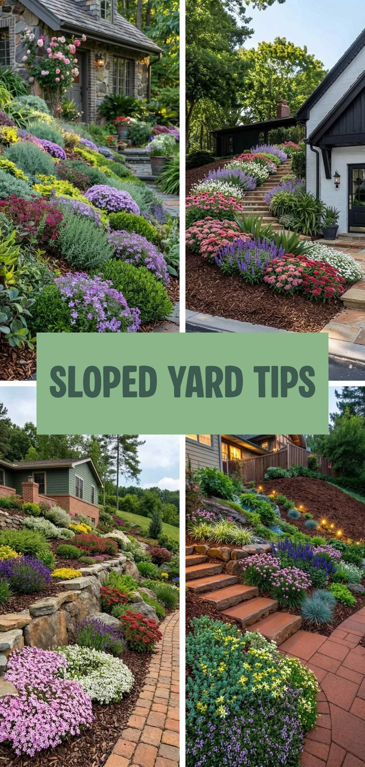 Save these 16 sloped front yard landscaping ideas that make 