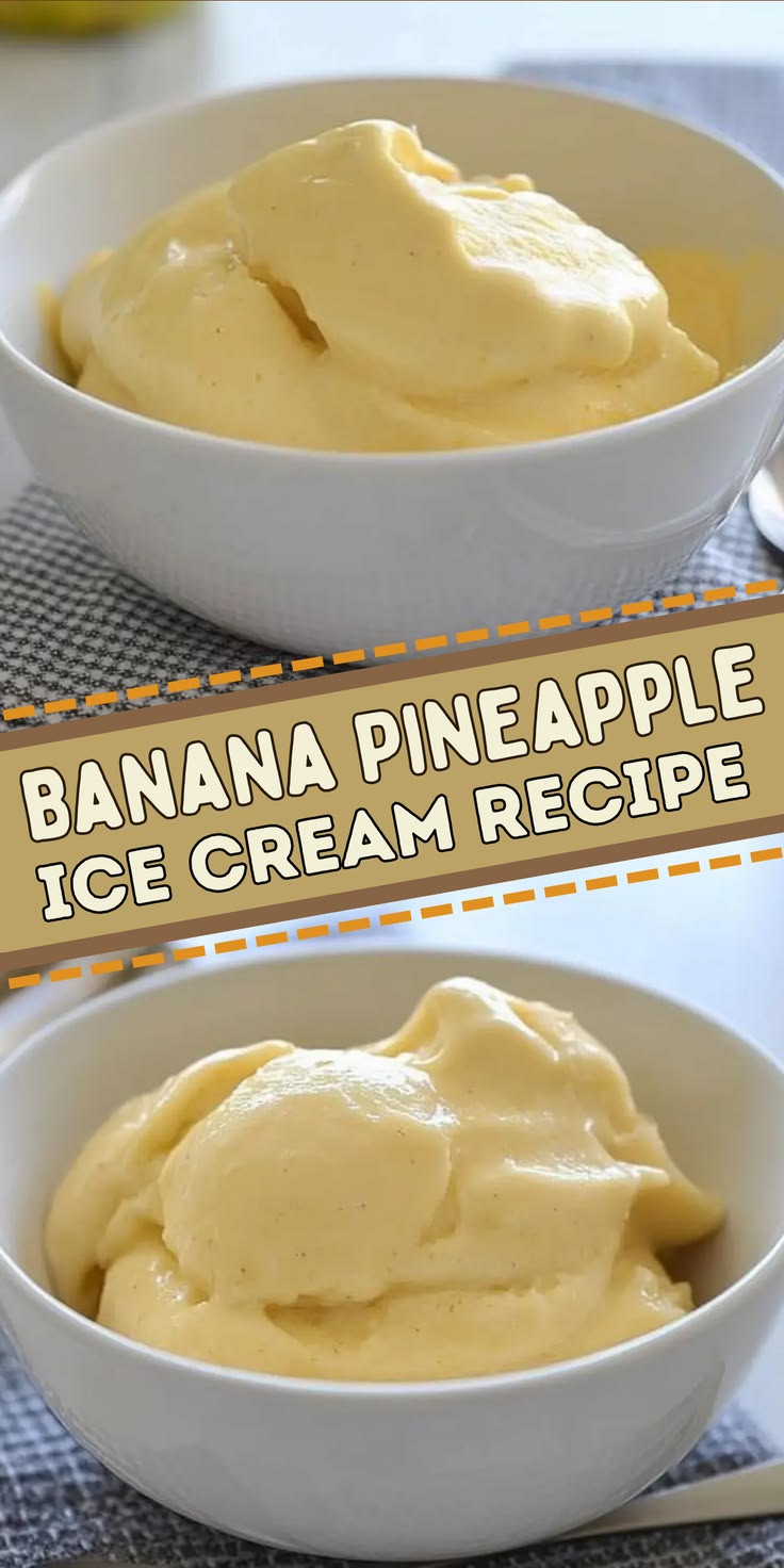 Cool down with this Easy Banana Pineapple Ice Cream, a cream