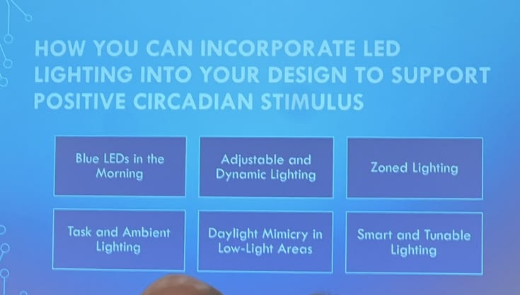 Slides from LightX CEU re circadium rhythm and LED lighting