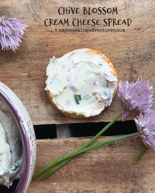 Chive Blossom Cream Cheese Spread