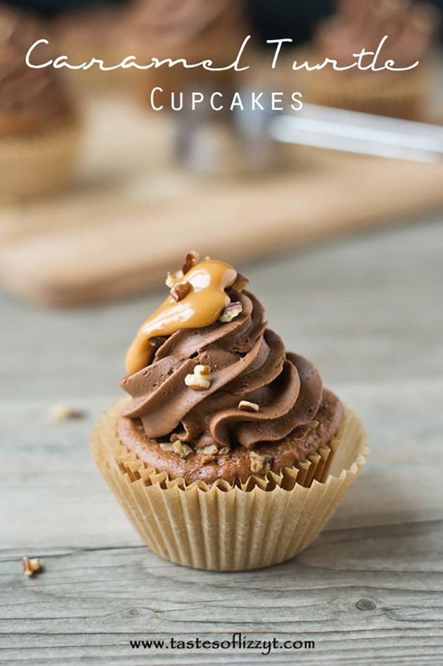 Caramel Turtle Cupcakes