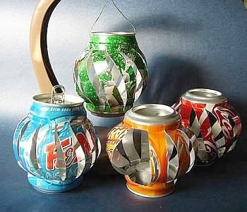 Aluminum Soda Can Lantern and Tea Light Holder Eco-friendly 