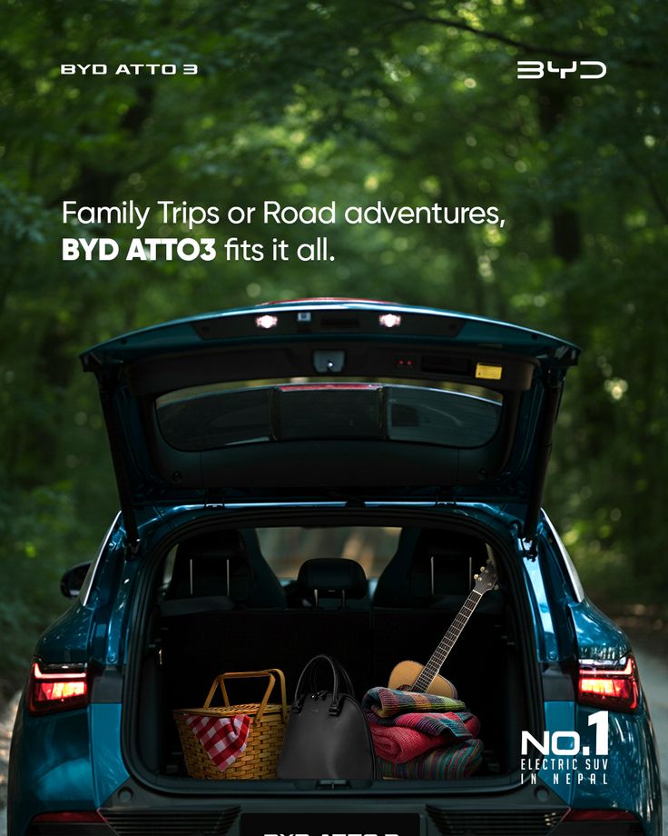 Experience the impressive boot space of the BYD Atto 3, desi