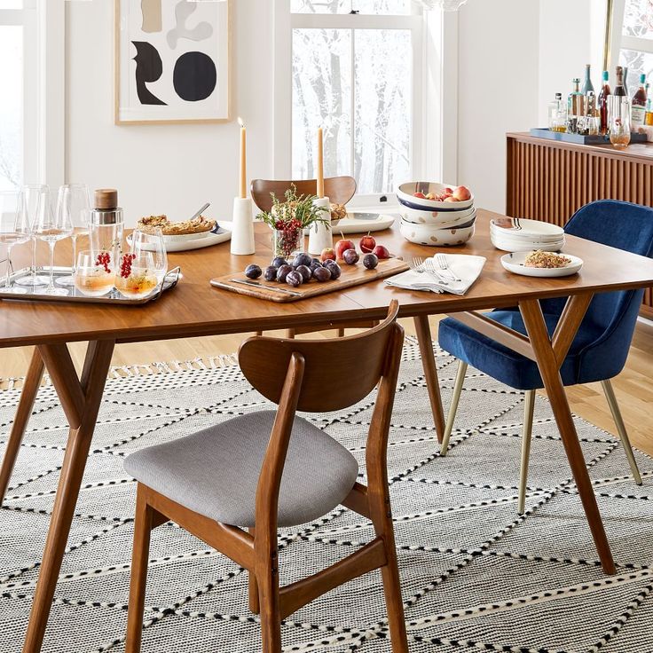 Extra Deep Mid-Century Extendable Dining Table (72"–92") - A