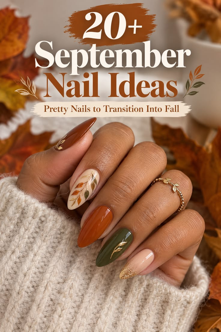Discover beautiful September nail ideas featuring caramel, b