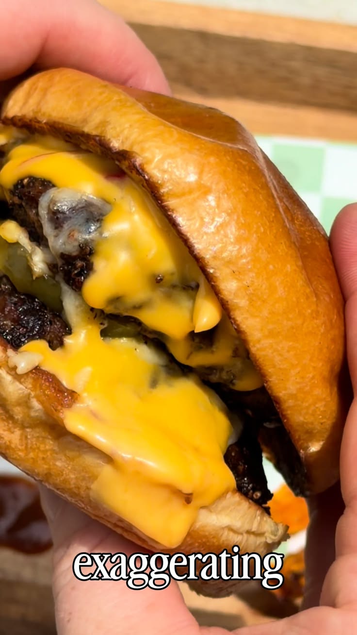 Pepper-Crusted BBQ Smash Burgers with Queso. Juicy double sm