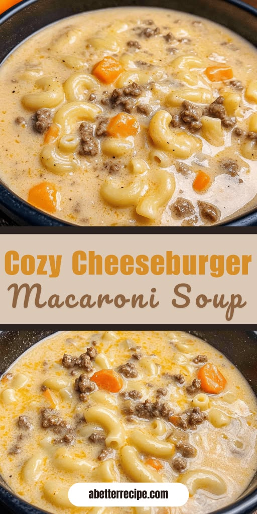 This cheeseburger macaroni soup takes all the flavors of a c