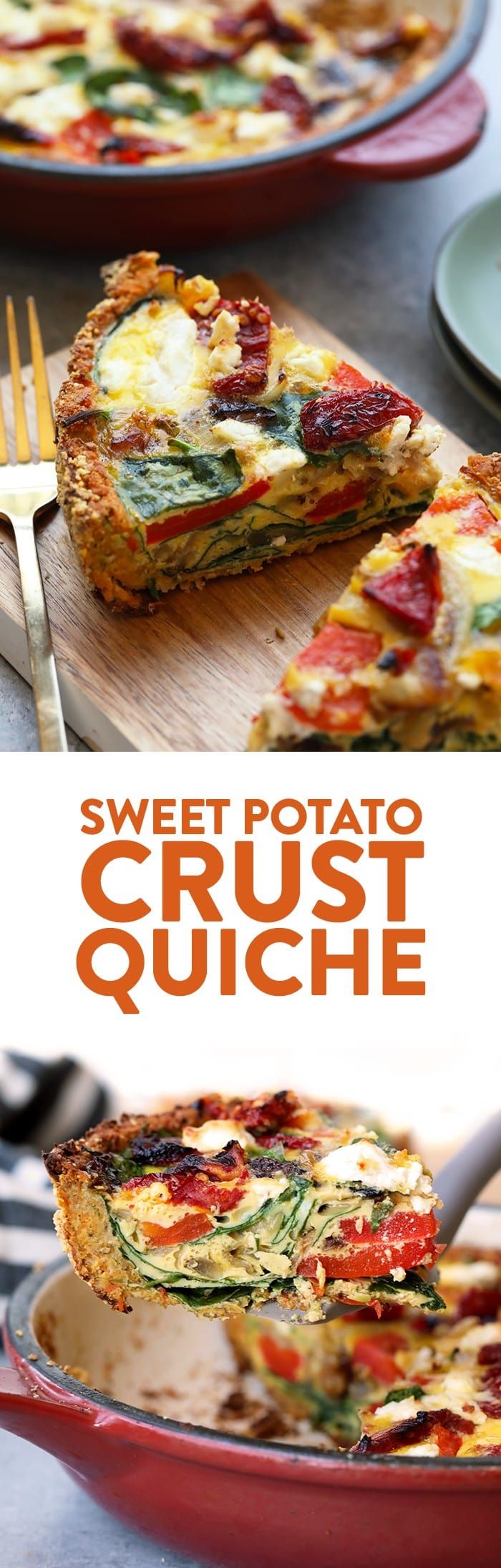 Sweet Potato Crust Quiche {Video} | Fit Foodie Finds
