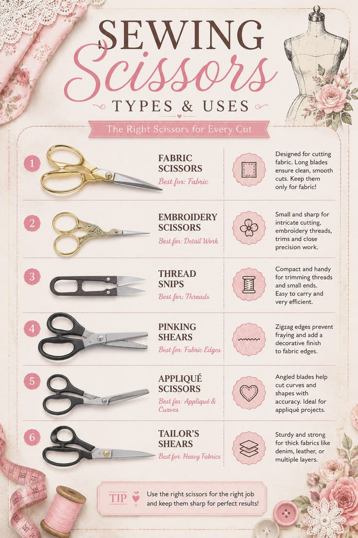 Choosing the right scissors can make sewing and fabric cutti