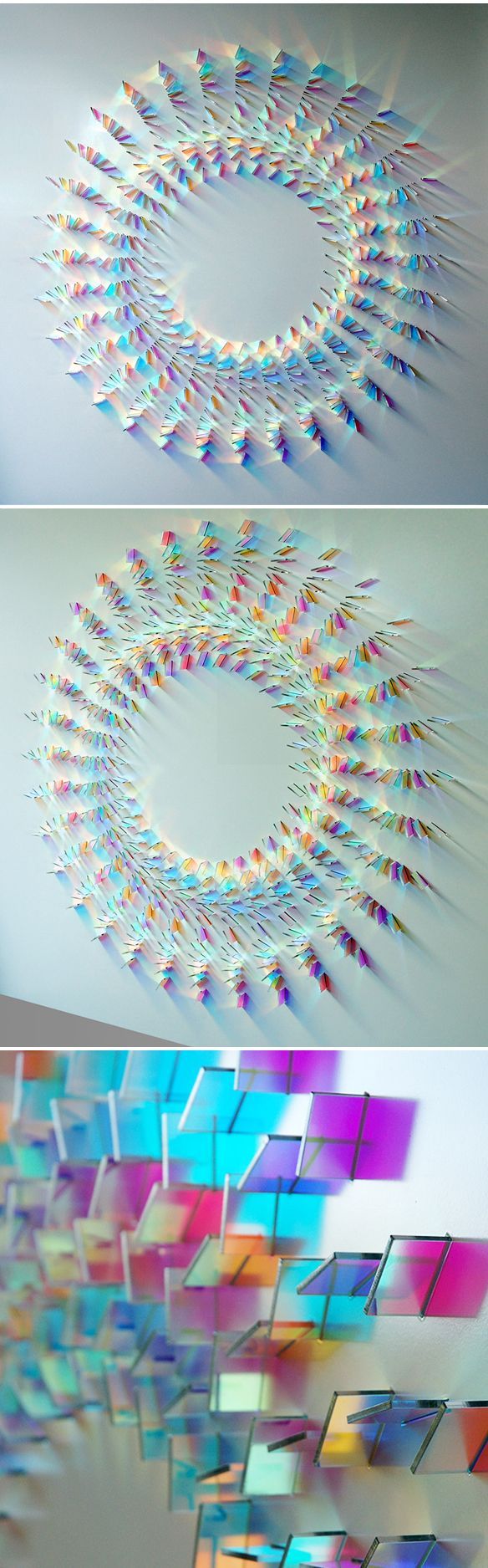 Glass wall panel installation by UK based artist Chris Wood.