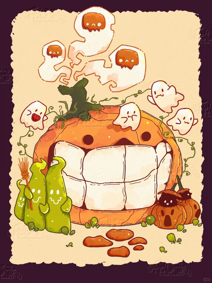 万圣节插画｜麻瓜们！左滑打开魔法大门吧！ - 小红书