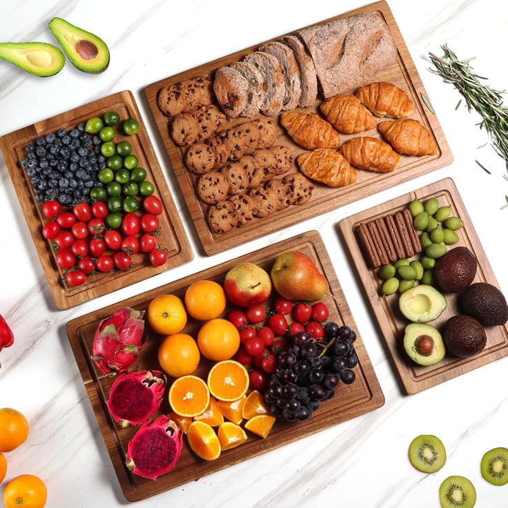 Wood Cutting Boards for Kitchen, Large Cutting Board Set of 