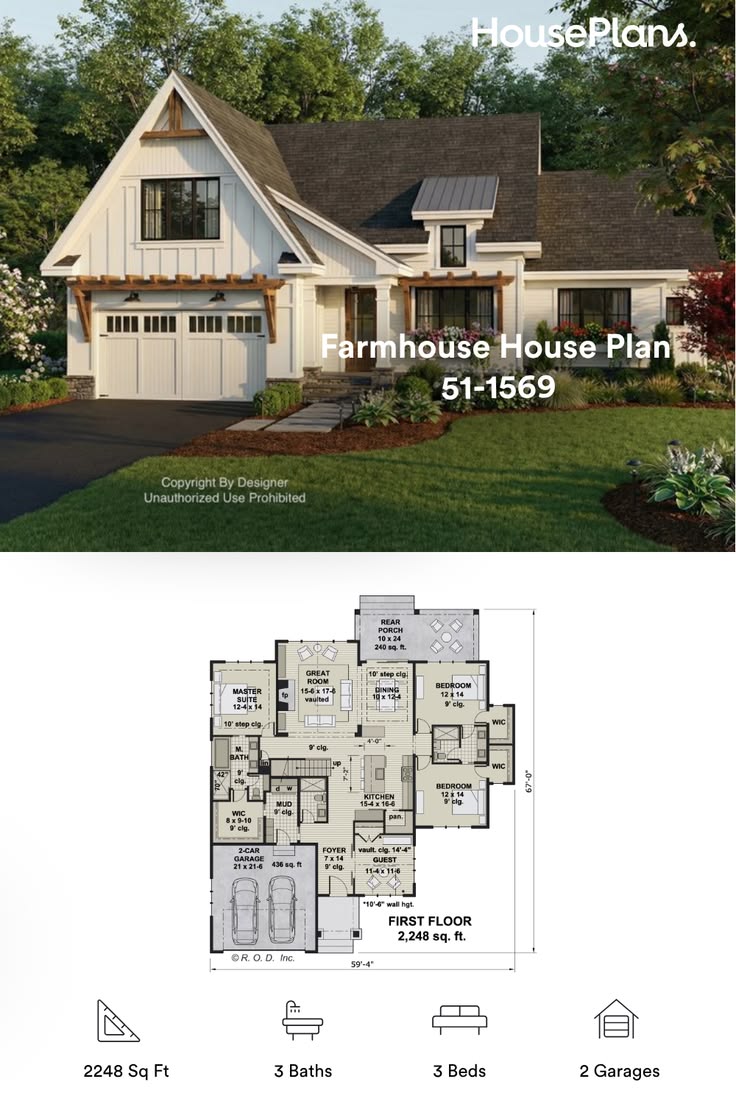 A charming board and batten farmhouse with a vaulted great r
