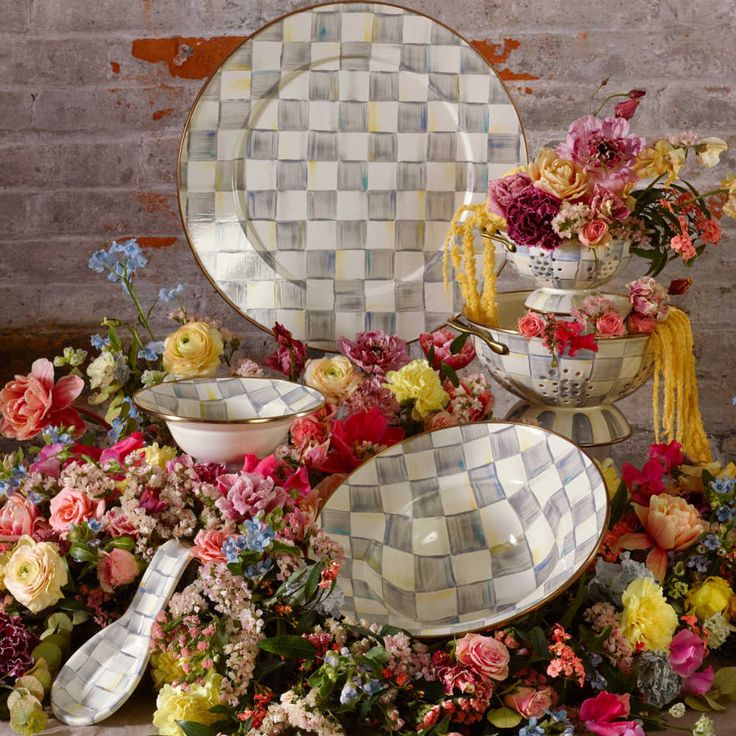 MacKenzie-Childs Sterling Check Breakfast Bowl