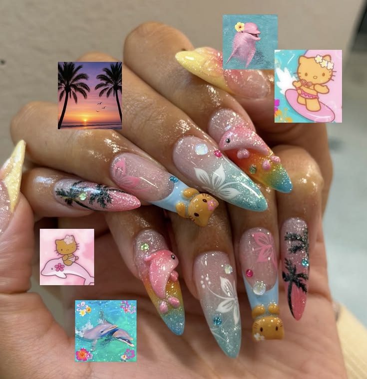 Zara larsson x hello kitty summer nails