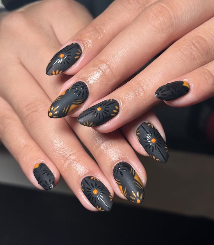 ceramic tiles but make them halloween 🎃   structured gel wit