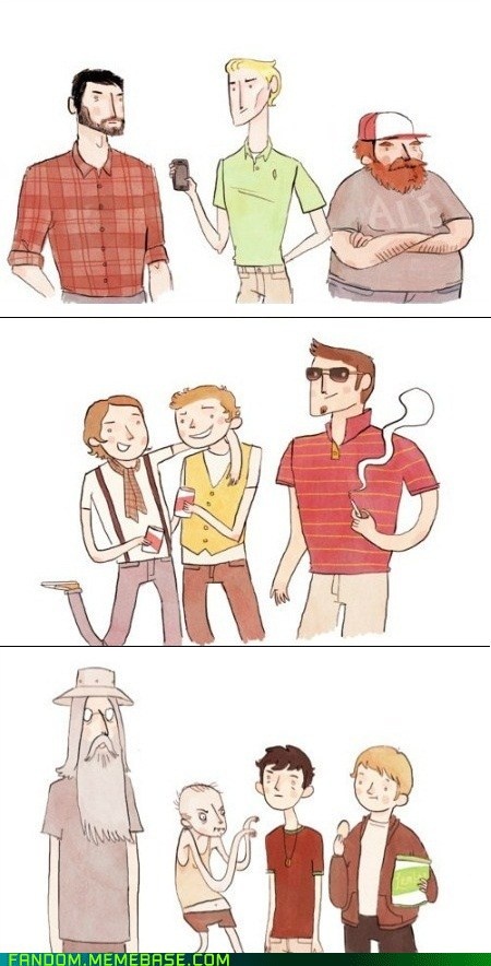 Lord of the Rings characters as regular people.