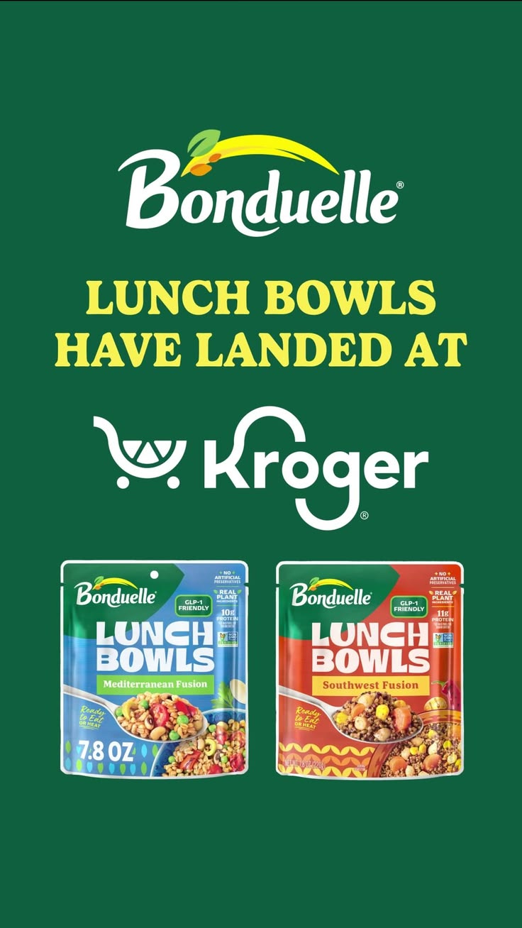 Bonduelle Lunch Bowls have arrived at Kroger! 🙌

Now you can