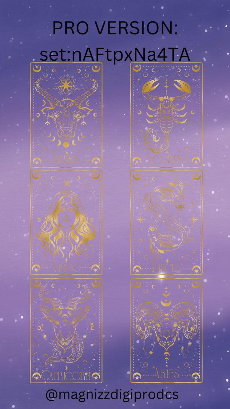 ZODIAC ASTROLOGY GOLD CARDS CAPRICORN, ARIES, VIRGO ETC.