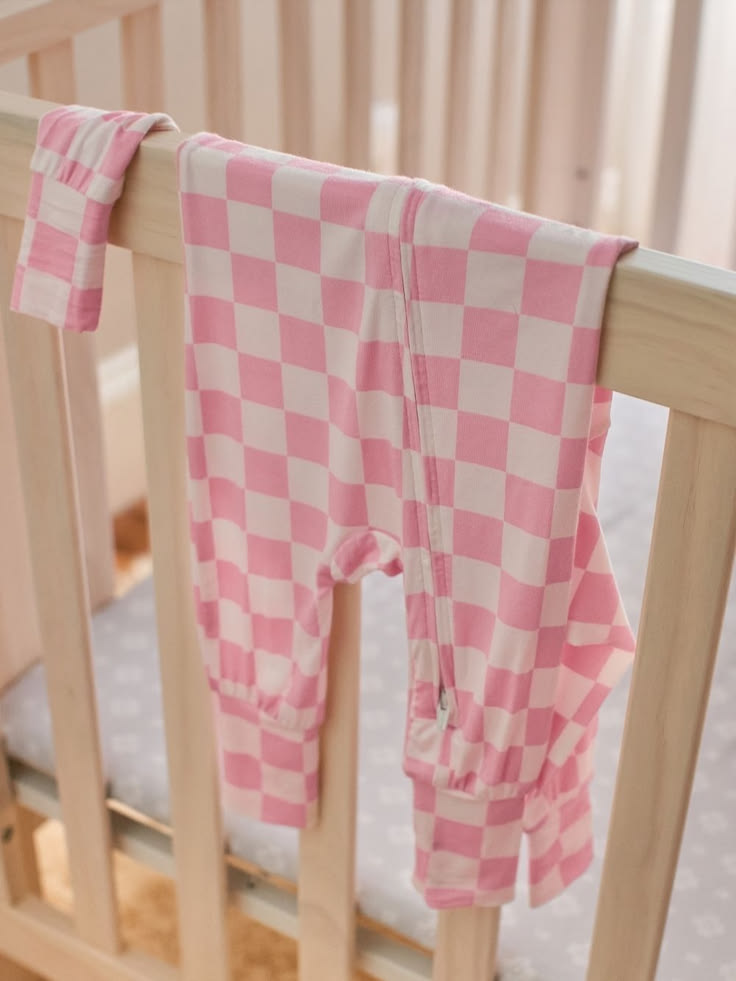 Made for every giggle and wiggle, these pink check pajamas a