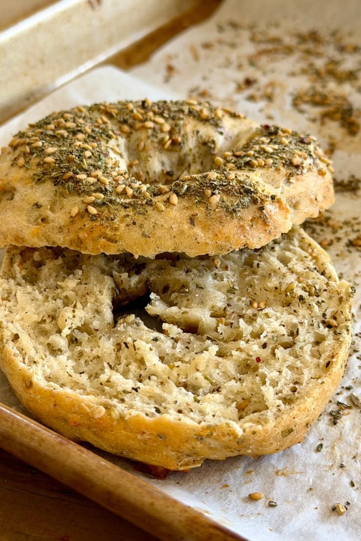 High-Protein Za'atar Bagel Recipe (No Yeast) | Fufu's Kitche