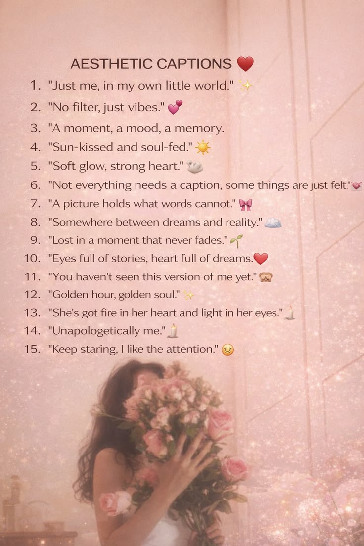 🌸 A collection of soft, dreamy captions for your aesthetic p