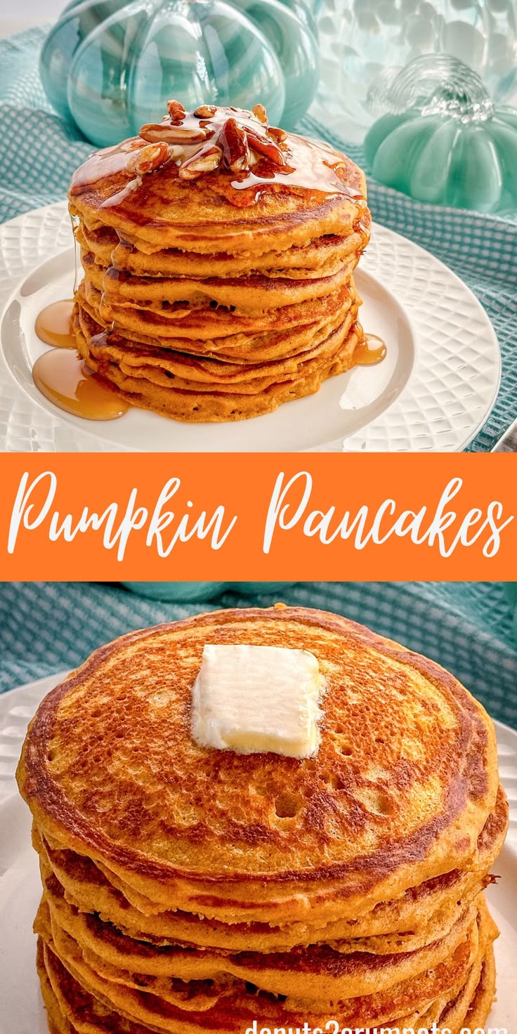 These fluffy Pumpkin Pancakes are the perfect cozy fall brea