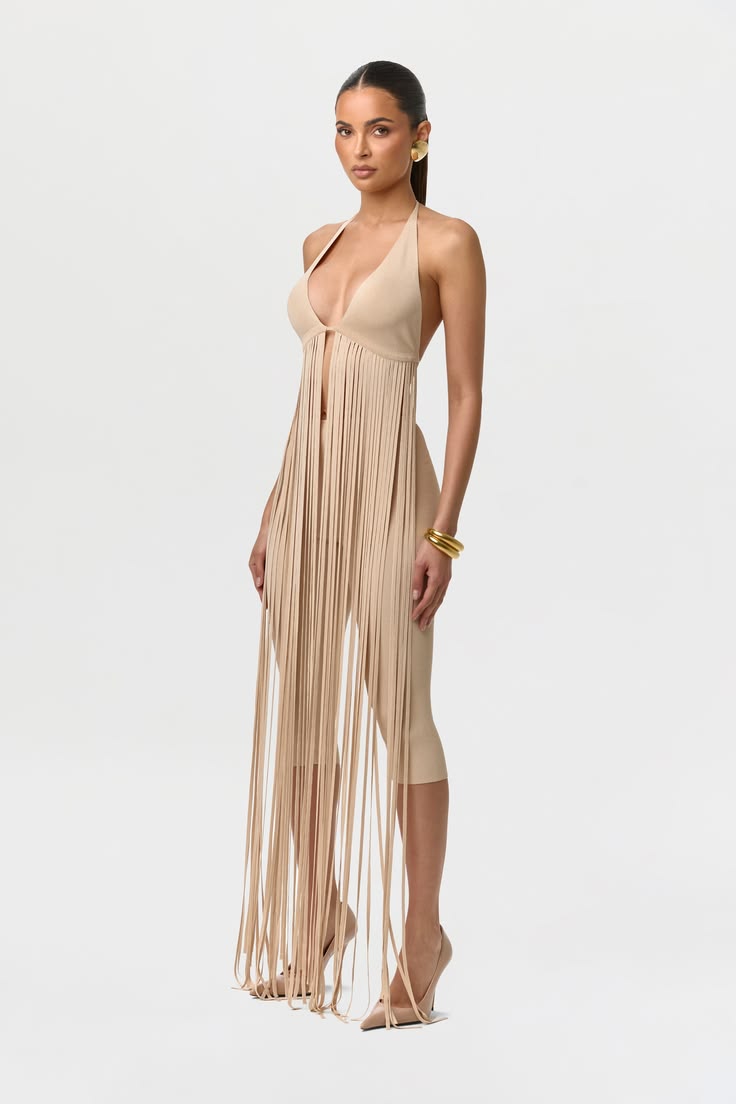 Knit Fringe Bra Halter Top – Naked Wardrobe