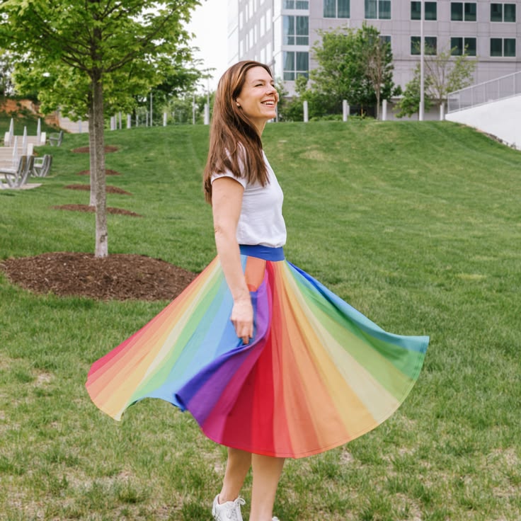 Technicolor Twirl Skirt with Pockets Svaha USA