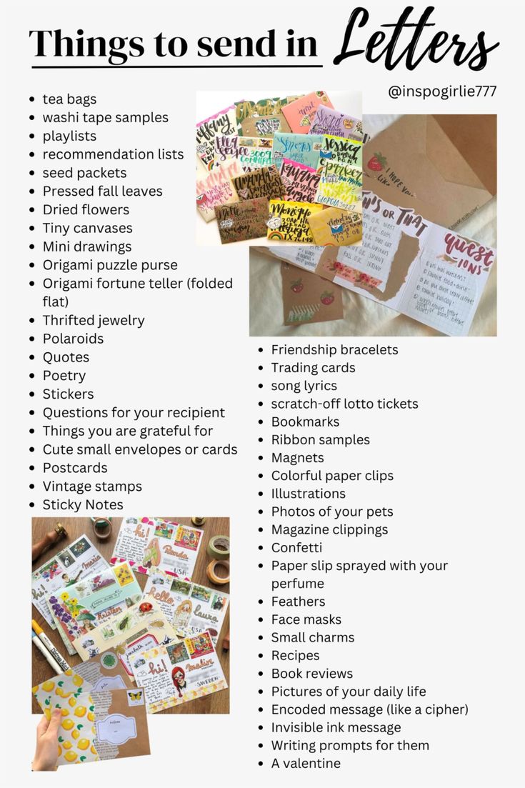 Pen Pal letter ideas