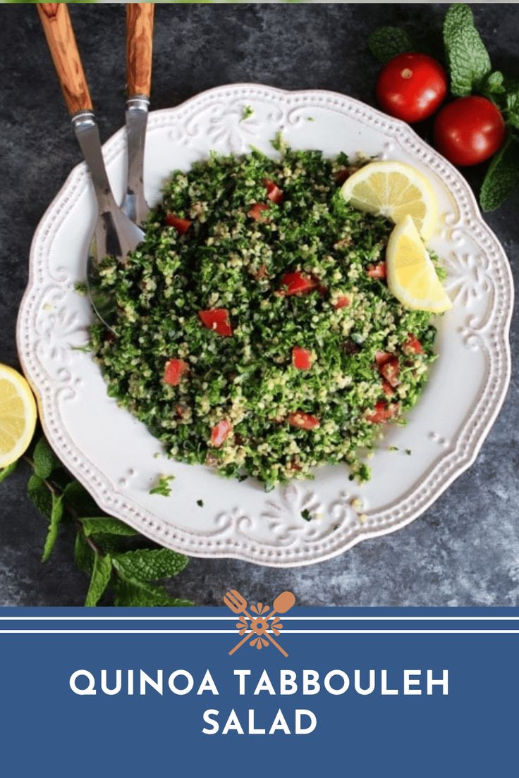 Quinoa Tabbouleh Salad - lemony Middle Eastern tabbouleh sal