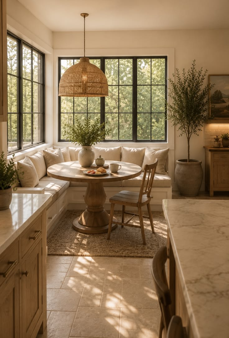 Tucked beside sunlit windows and surrounded by natural textu
