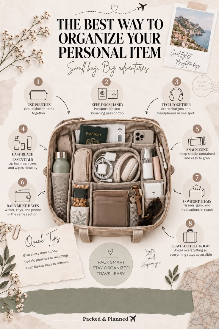 Keep your travel essentials easy to find with a simple perso