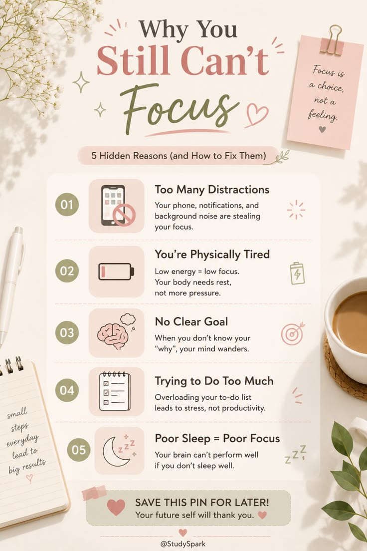 Struggling to stay focused while studying? 📚✨
Here are 5 sim