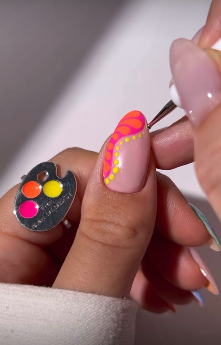 Learn how to create this fun, tropical-inspired polka dot na