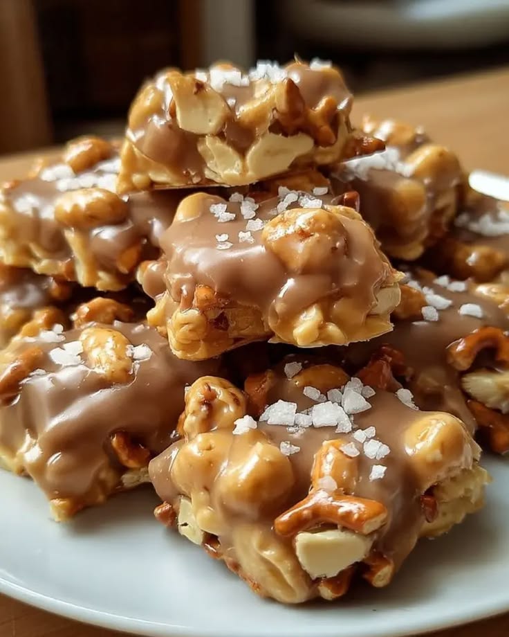 No-Bake Peanut Butter Pretzel Clusters - Cooking Leader