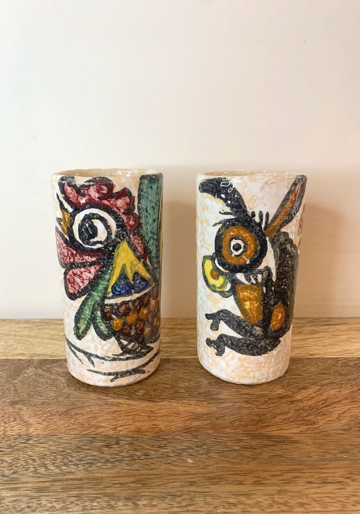 A Pair of Vintage Pablo Sanguino Toledo Beakers/Vases 1960s 