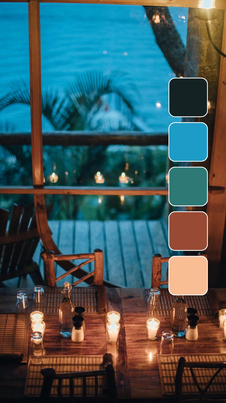This elegant tropical color palette captures the tranquil am