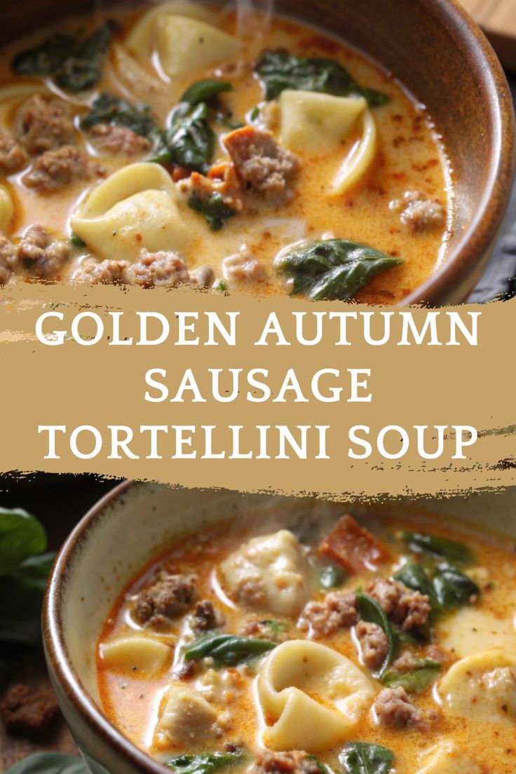 This Autumn Sausage Tortellini Soup is cozy, creamy, and pac