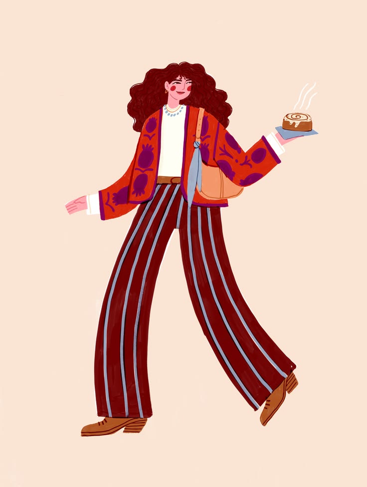 A cozy friendship illustration inspired by cinnamon rolls, c