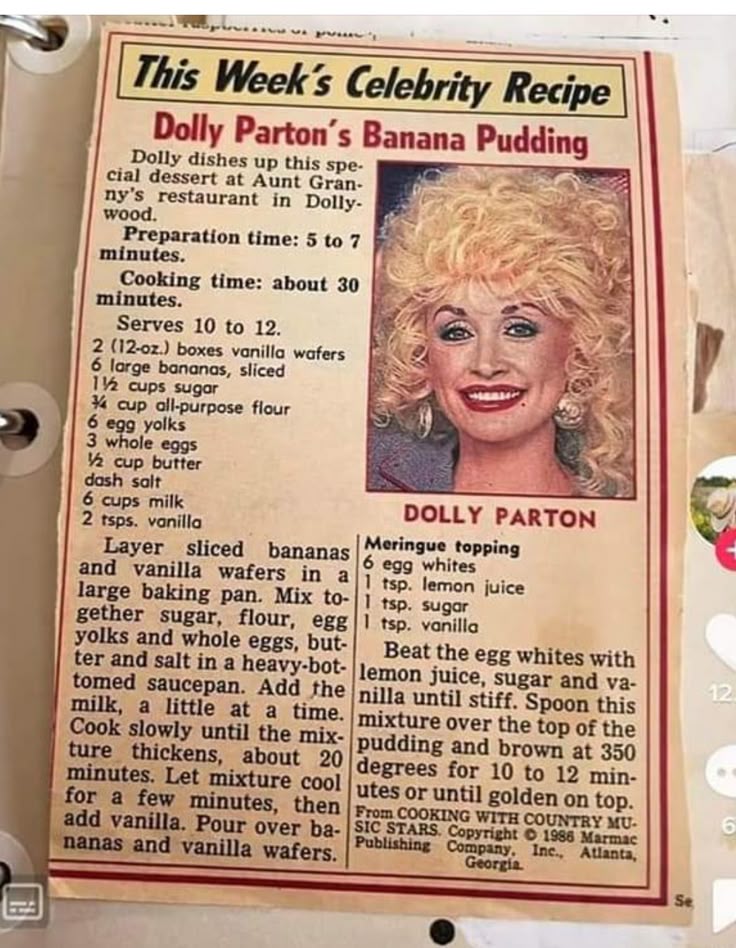 Banana pudding - Dolly Parton