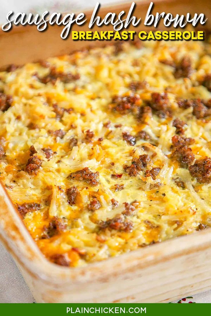 Sausage Hash Brown Breakfast Casserole - hash browns, sausag
