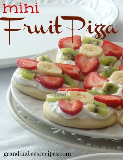 Mini Fruit Pizzas are a great dessert for a bridal shower, b