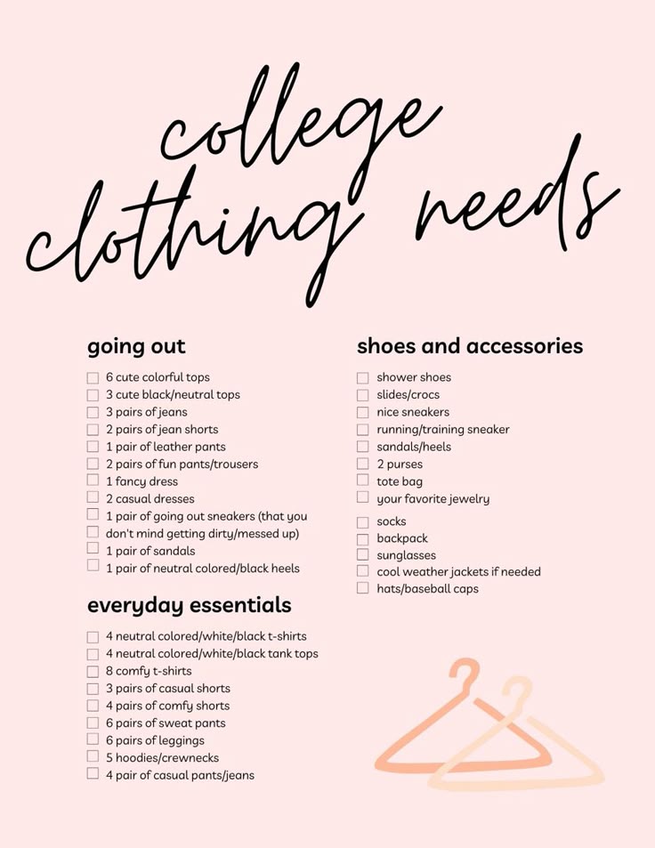College needs, college essentials, college packing list, col