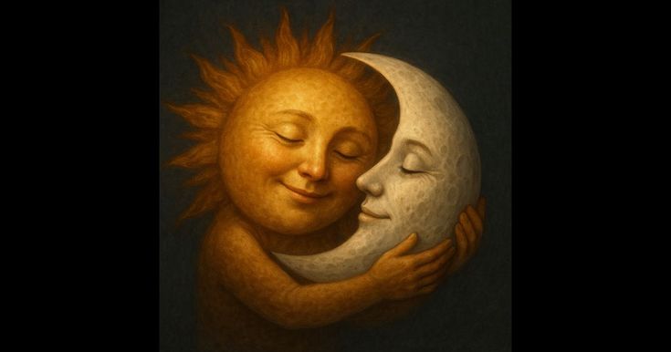 Celestial Embrace of Sun and Moon