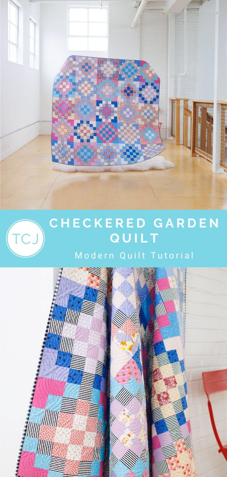 The Checkered Garden Quilt, made by thencamejune.com pattern