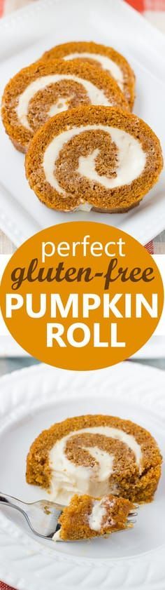 Perfect Gluten-Free Pumpkin Roll! Moist spiced cake with a c