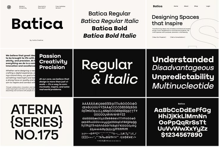 Batica is a modern sans serif font family that combines clea
